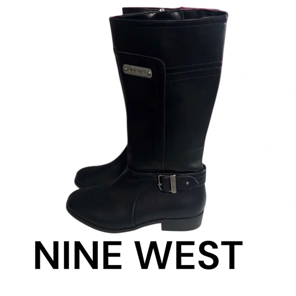 New authentic Nine West designer girls black riding boots sz 3 display